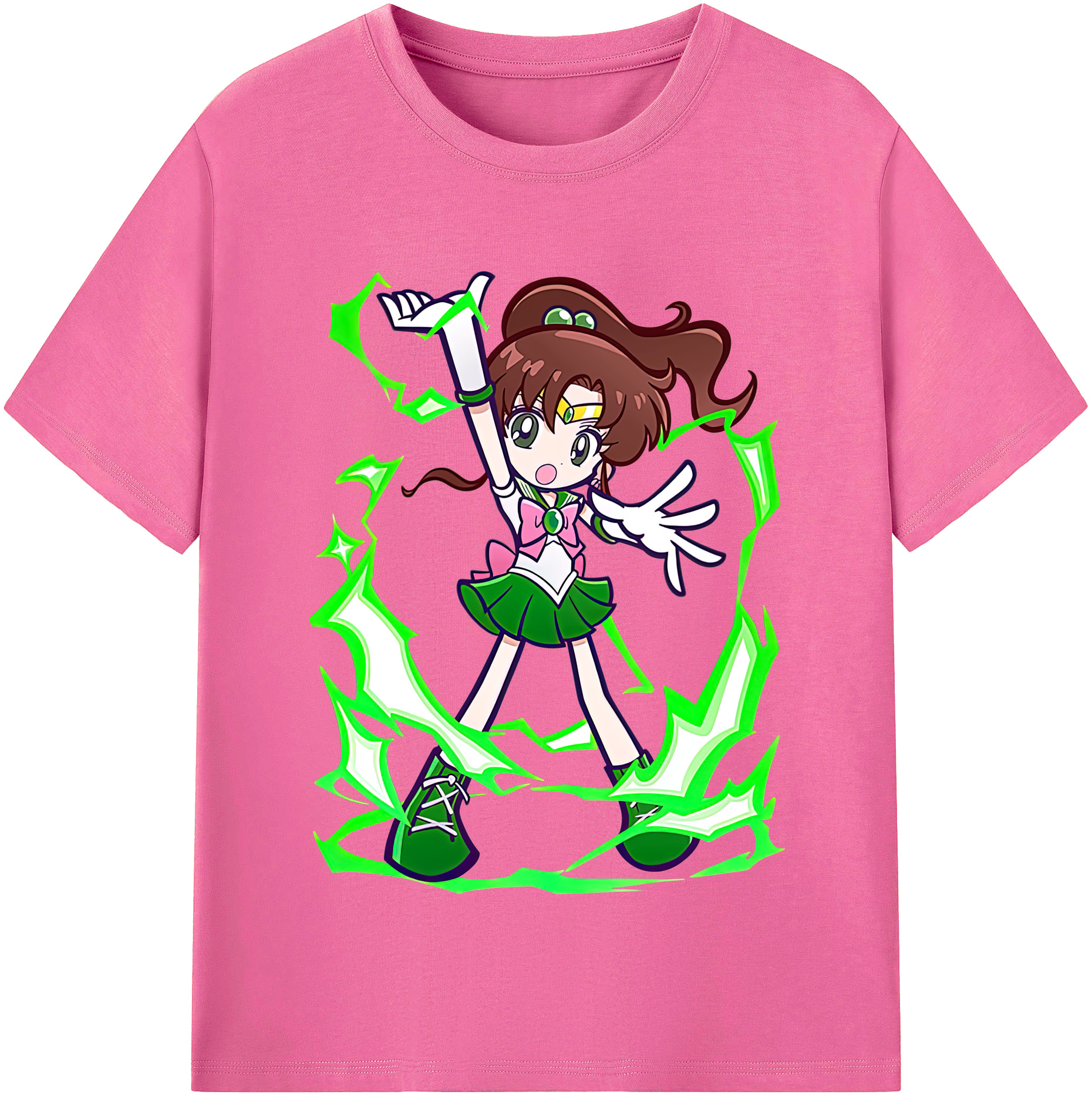 （画像用） 美少女戦士セーラームーン 木野 まこと きの まこと Sailor Moon Kino Makoto （セーラージュピター；Sailor Jupiter） レディースカジュアルプリントTシャツ（綿100％）